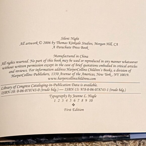 Children's Christmas Picture Books Lot of 3 Silent Night Thomas Kinkade CD Gift - Picture 4 of 16